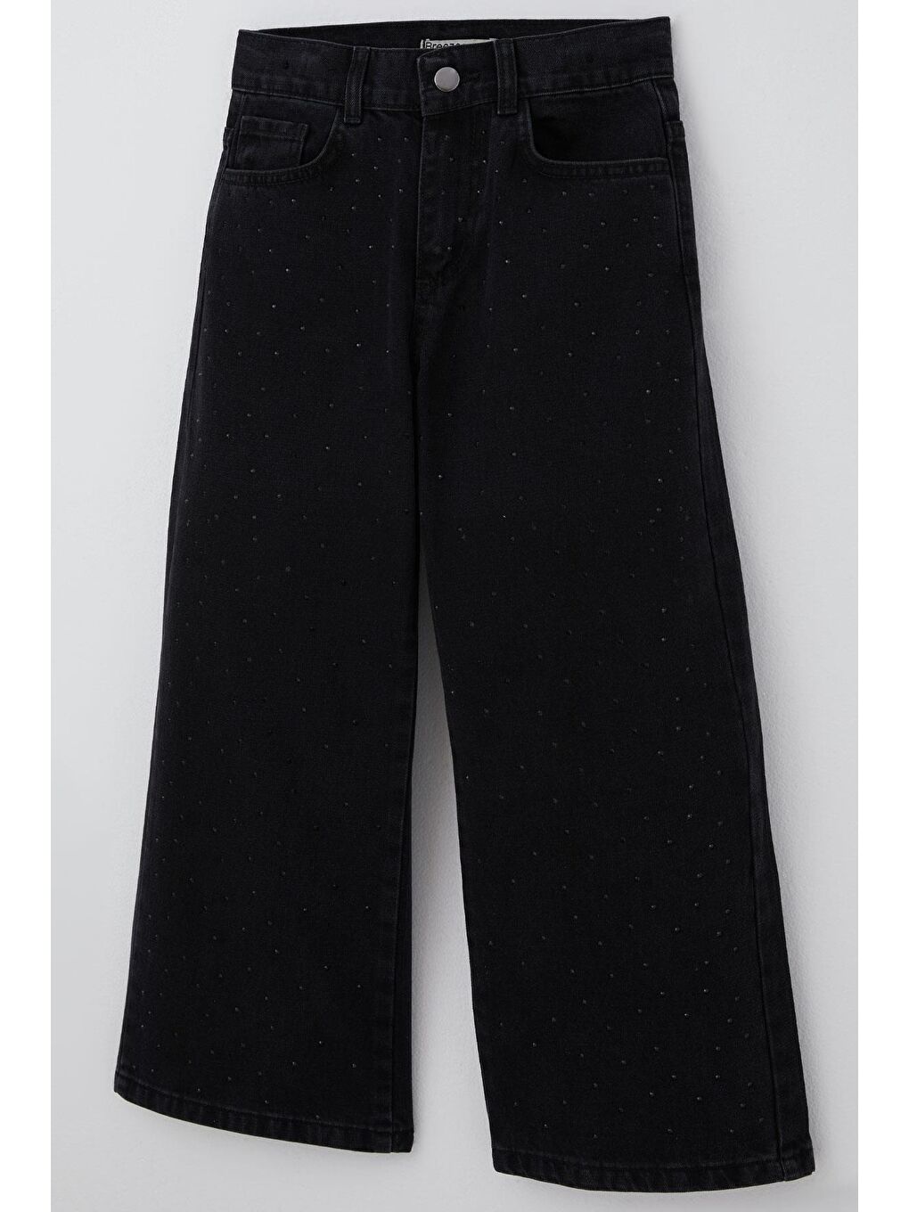 Kız Çocuk Jean Pantolon Taşlı Cepli Siyah (5-9 Yaş)-2