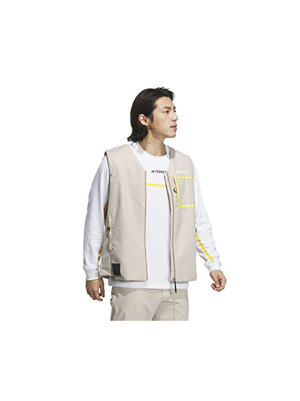 Ekru National Geographic Vest Erkek Outdoor Su Tutmaz Yelek Il8993 Krem-2