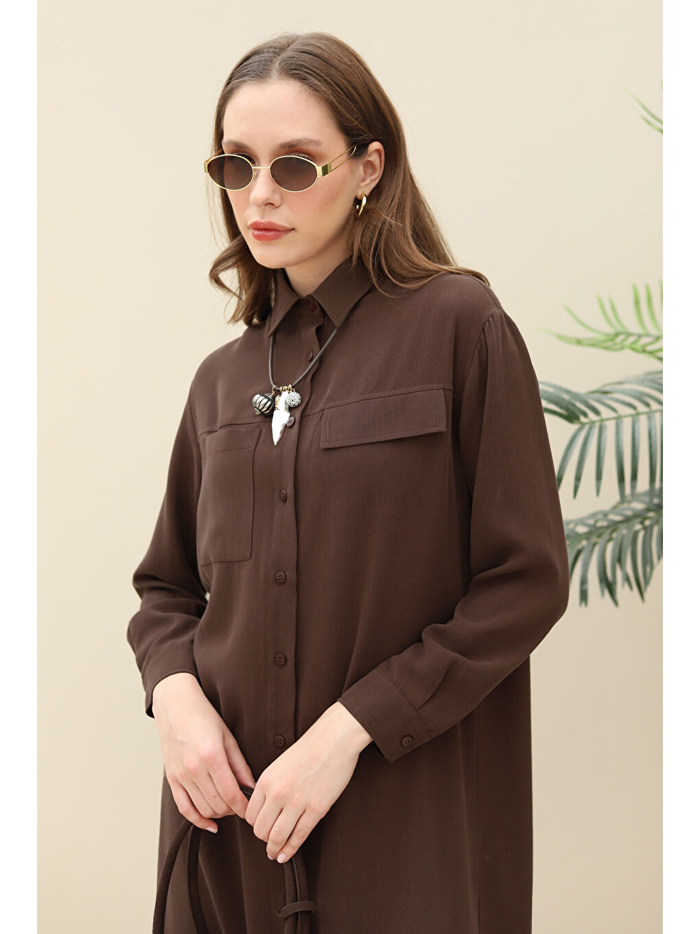 Kahverengi Robadan Cepli Gömlek Acı Kahve-1