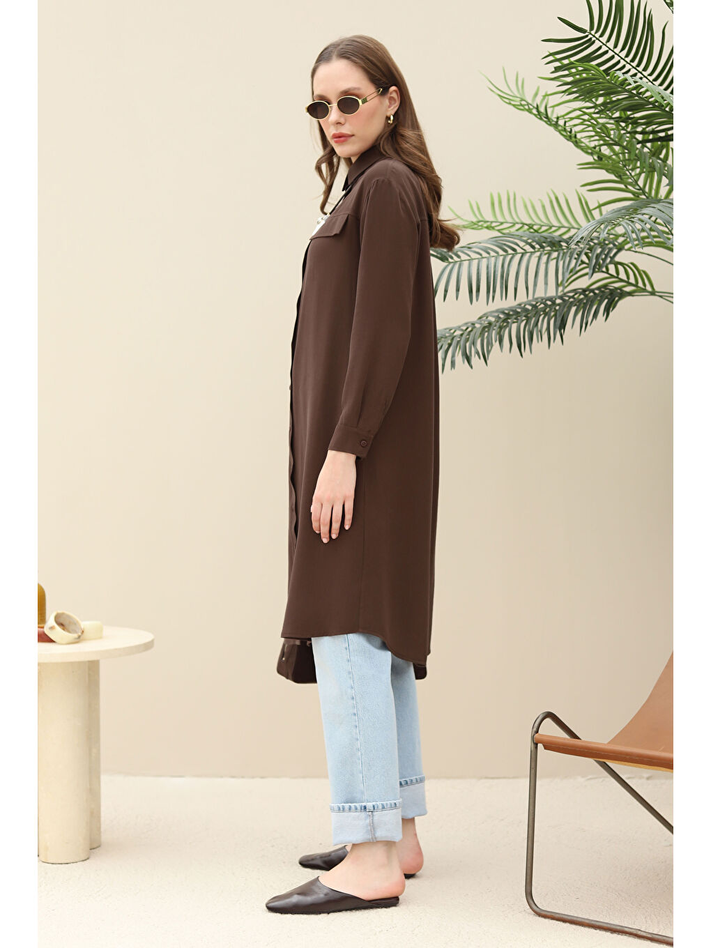 Kahverengi Robadan Cepli Gömlek Acı Kahve-3