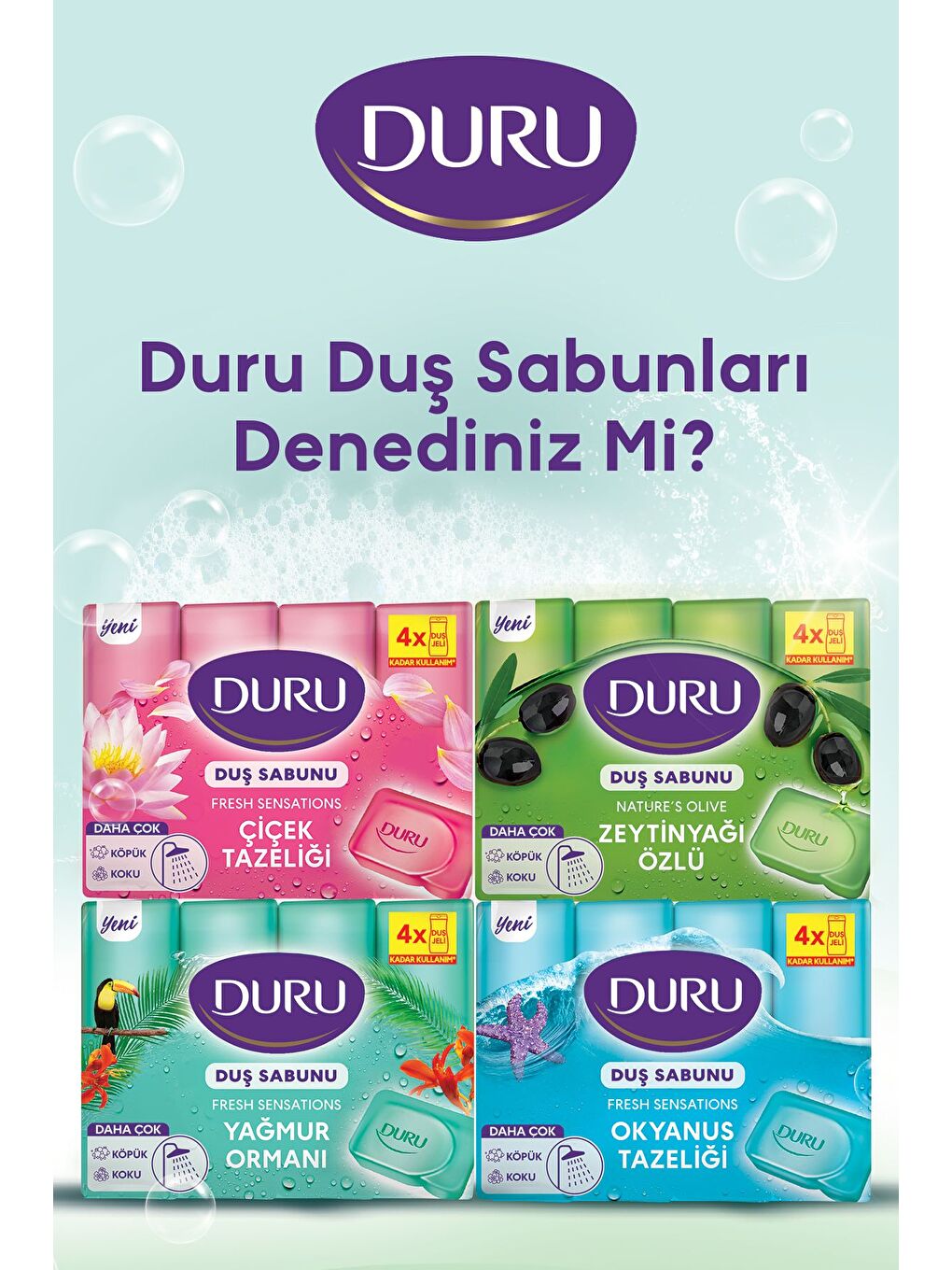 Fresh Sensations Çiçek Tazeliği 16 Adet Duş Sabunu 4x600gr-3