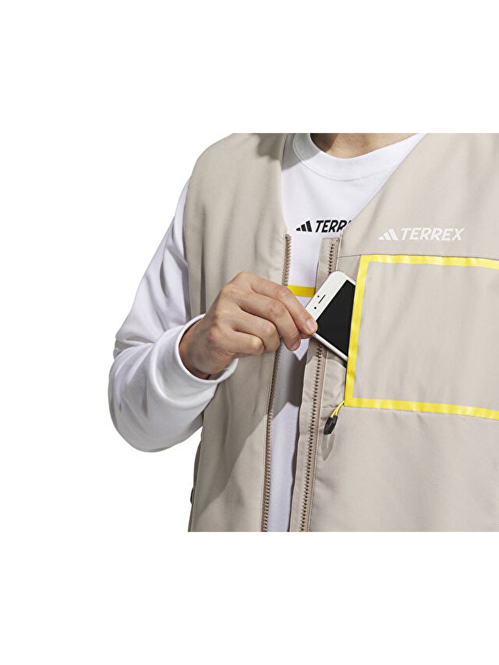 Ekru National Geographic Vest Erkek Outdoor Su Tutmaz Yelek Il8993 Krem-6