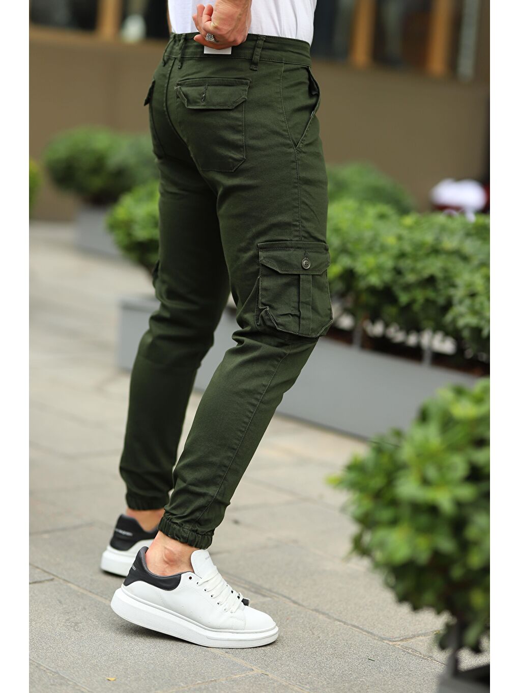 comstar Haki Bel Kemerli Körüklü Jogger Paça Lastikli Erkek Pantolon - 2