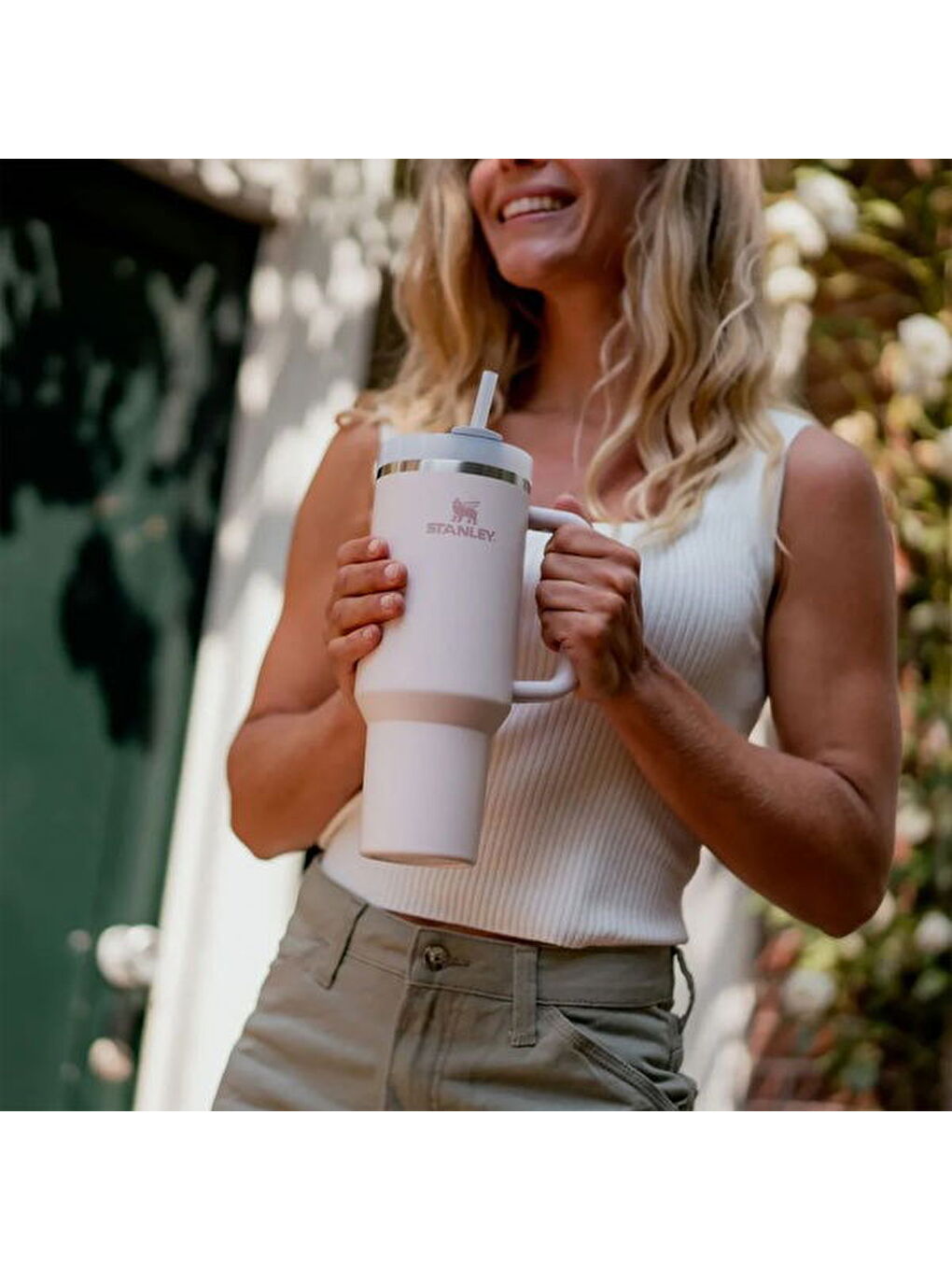 Pembe Termos The Quencher H2.O Flow State Tumbler Rose Quartz - 1,18 lt-1