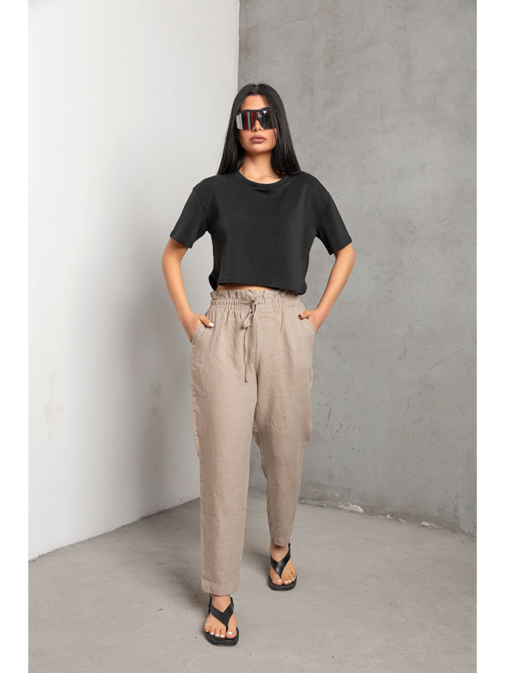 Siyah Ultra Yumuşak Dokunuş: Modal Crop Top Serisi Kadın Tişört @savona-2