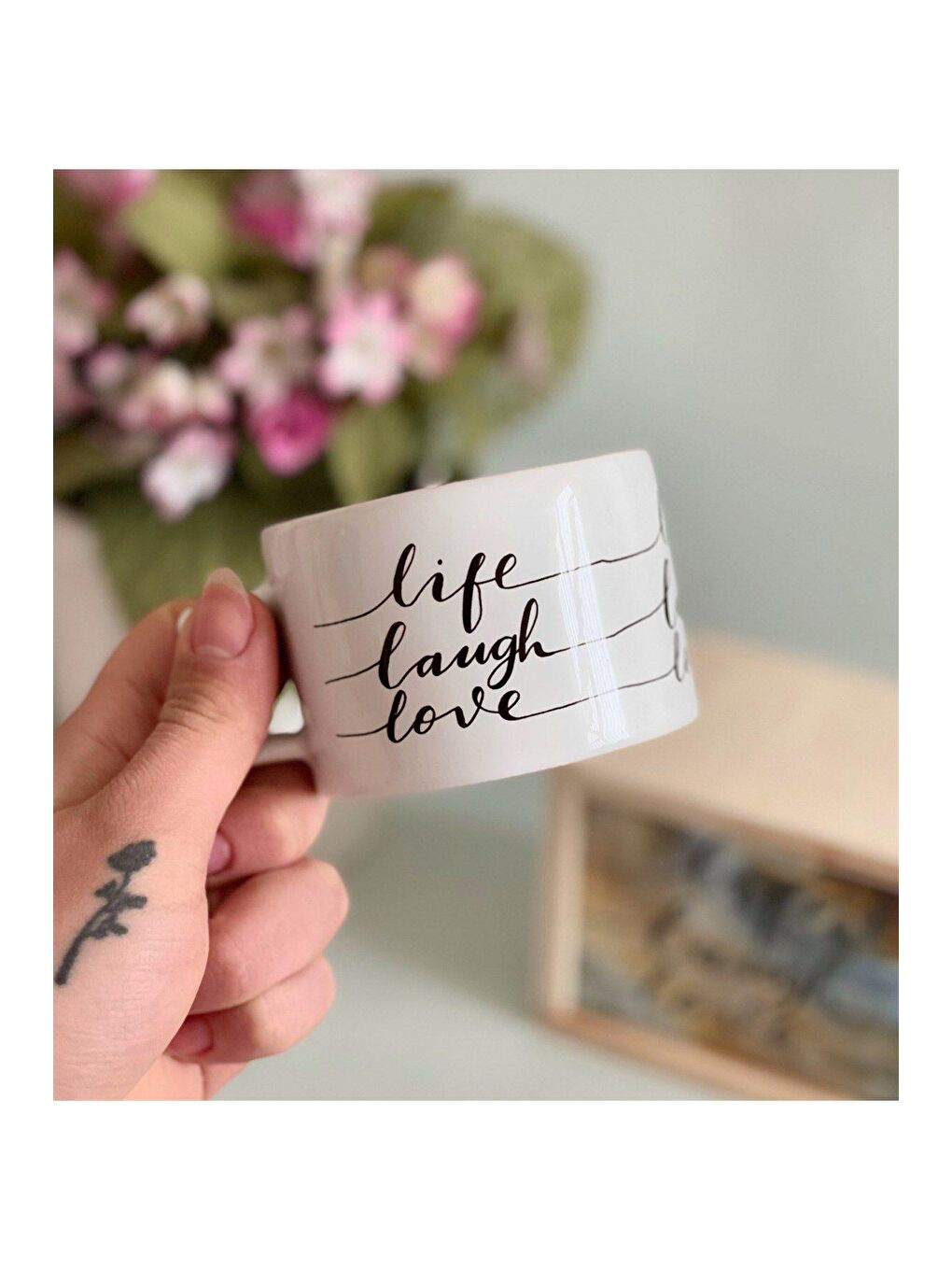 Karışık Life Loung Love Tasarımlı Kutulu Kupa-1