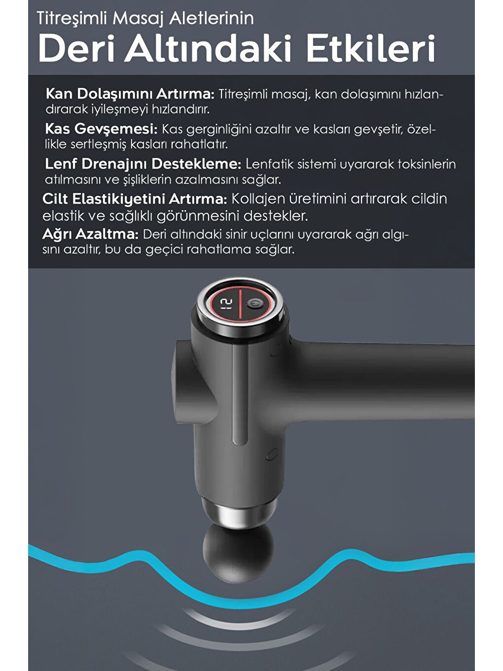 8 Başlıklı LCD Ekran Masaj Aleti Şarjlı Titreşi mli Masaj Tabancası Bel Sırt Bacak Boyun Masajı-3