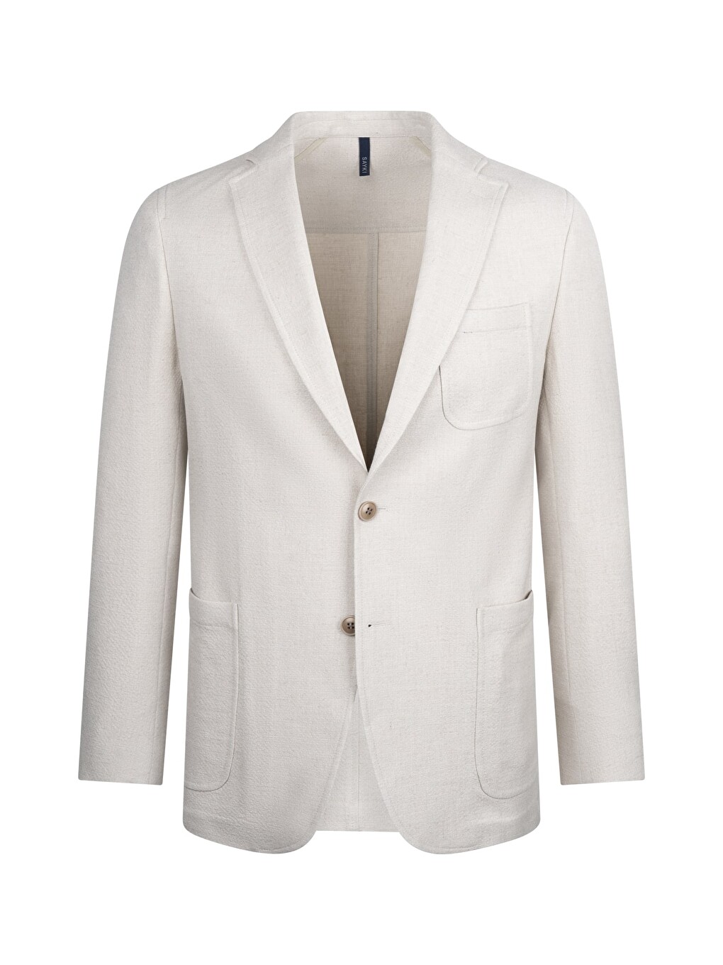 Gri Keten D. Comfort Fit Mono Yaka Klasik Keten Ceket