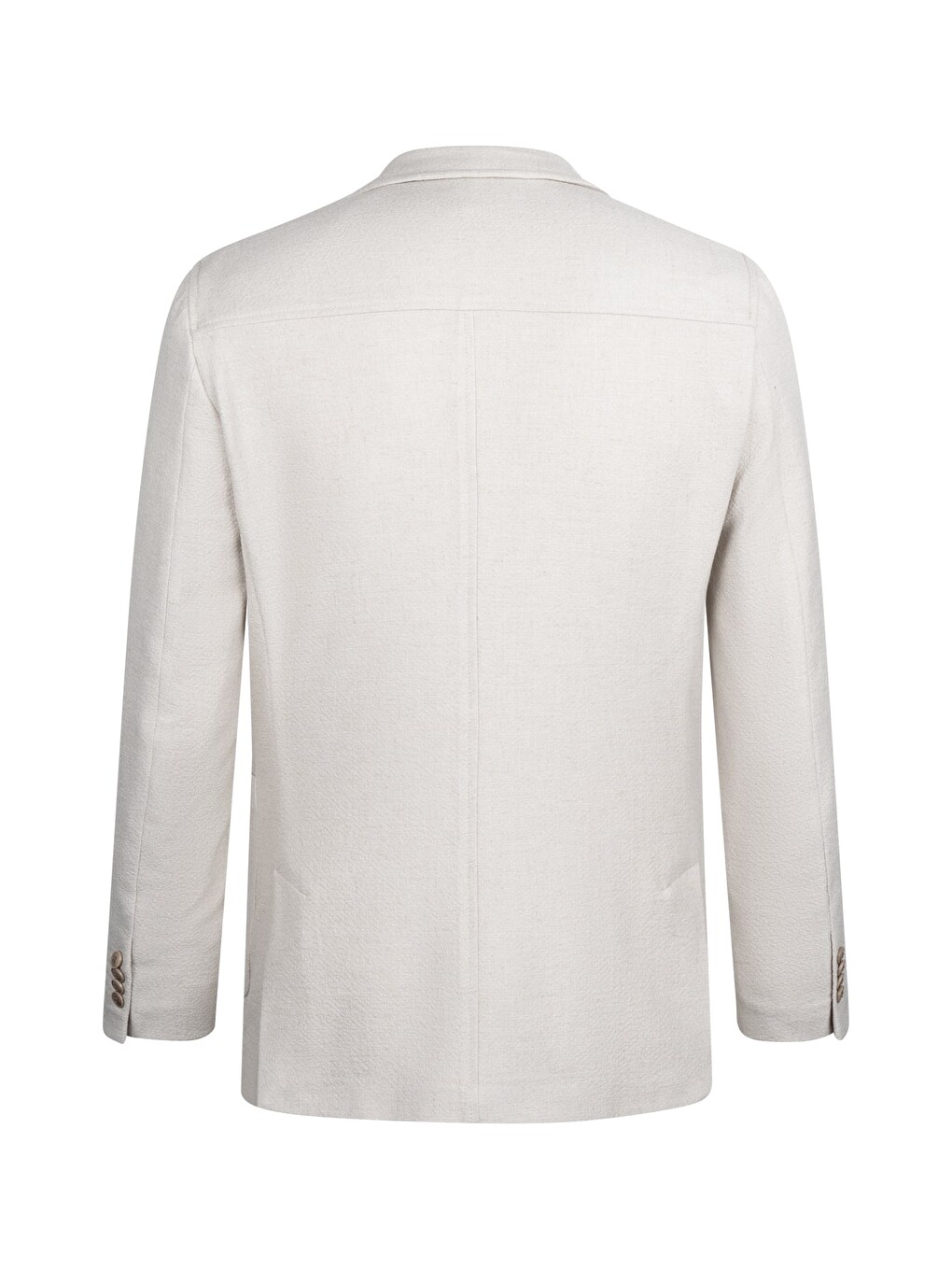 Gri Keten D. Comfort Fit Mono Yaka Klasik Keten Ceket-1