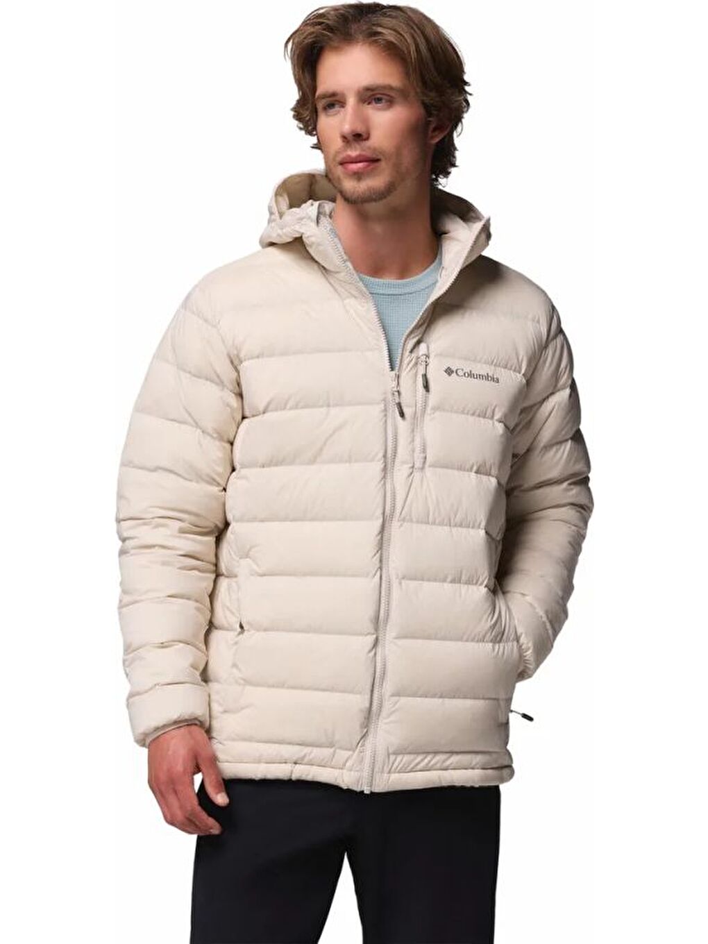 Drift Peak™ Stretch Down Hooded Jacket Bej Erkek Outdoor Mont WE1852