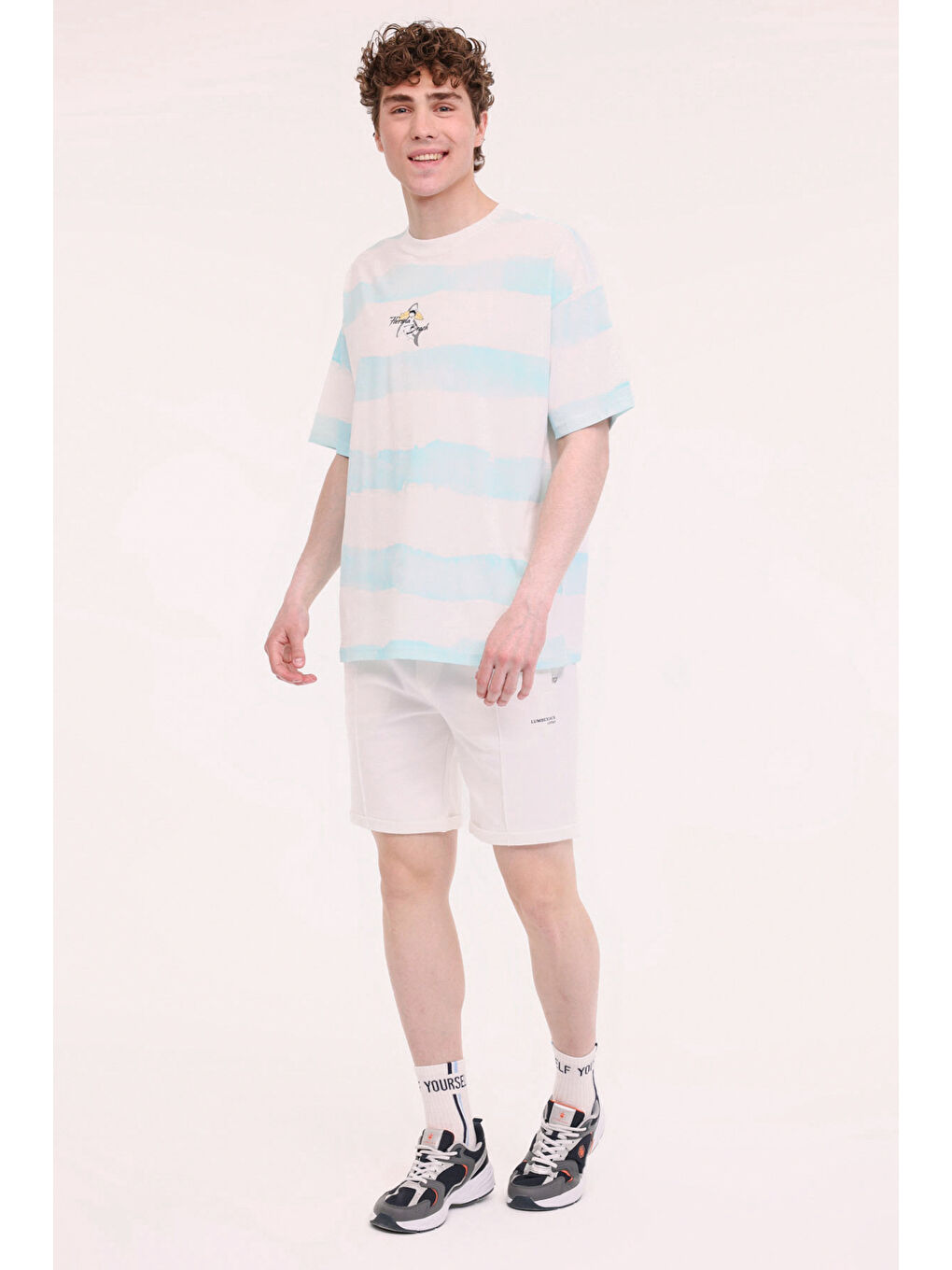 Mavi ML STRIPE 11HL110 5PR Turkuaz Erkek Kısa Kol %100 Pamuk Tişört-2