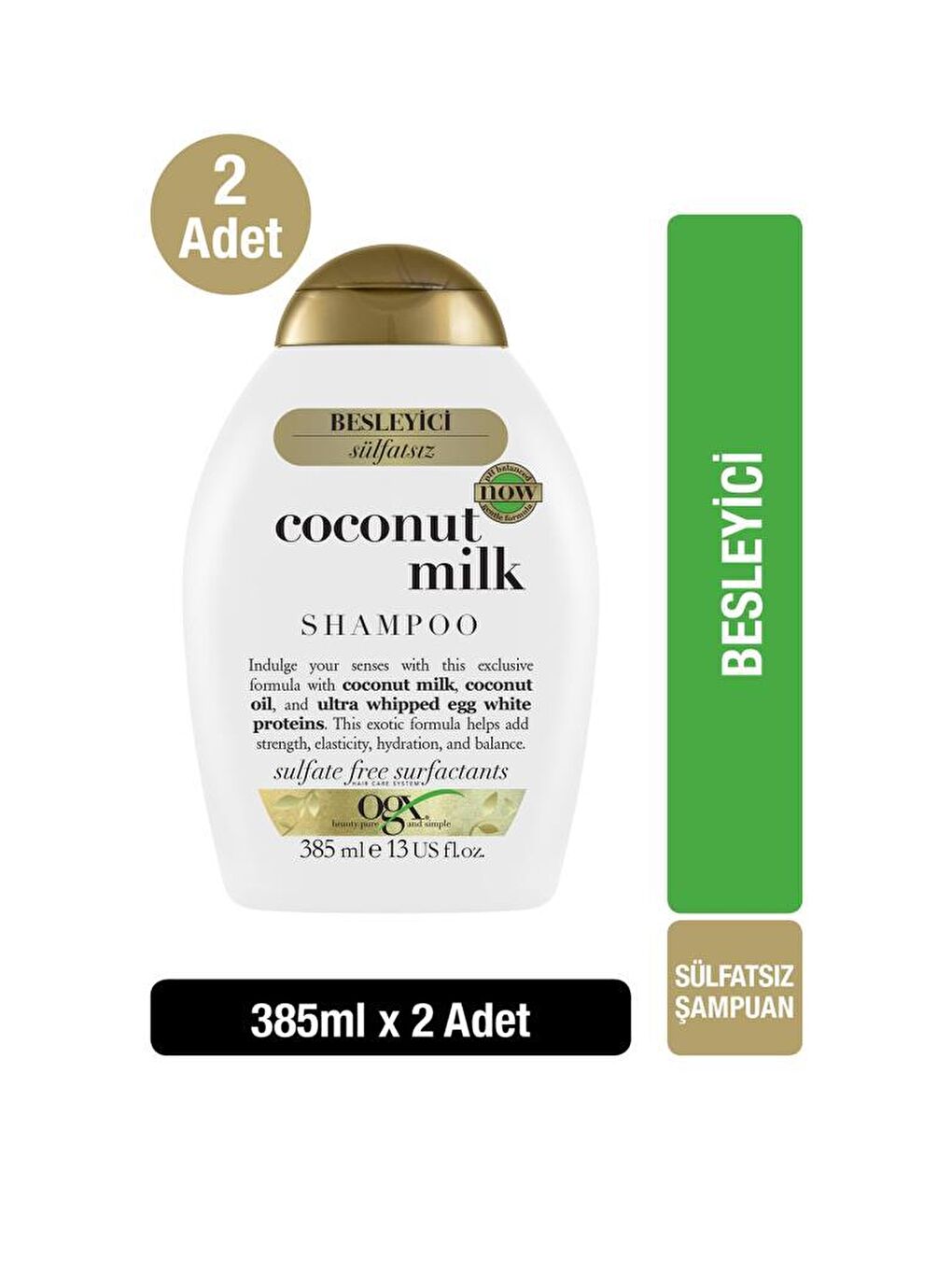 OGX Renksiz Besleyici Coconut Milk Sülfatsız Şampuan 385 ml x2