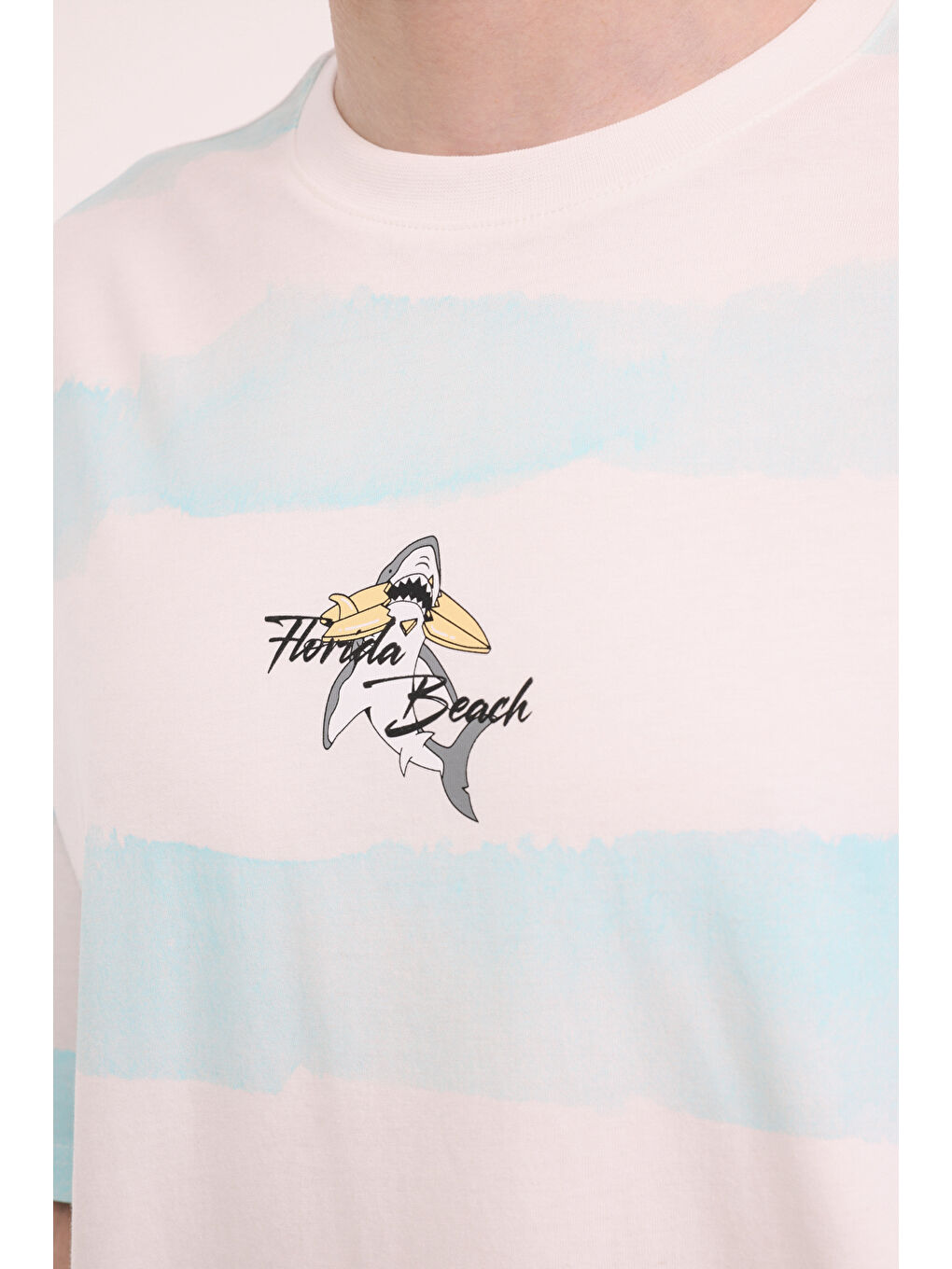 Mavi ML STRIPE 11HL110 5PR Turkuaz Erkek Kısa Kol %100 Pamuk Tişört-3