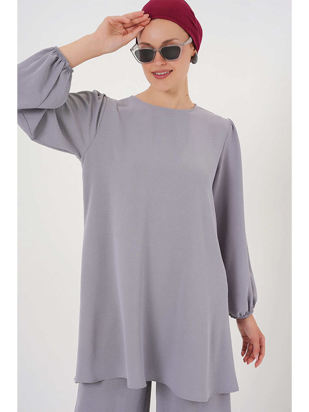 Ayrobin Tunik Pantolon Alt Üst Takım 6712 - Gri-2