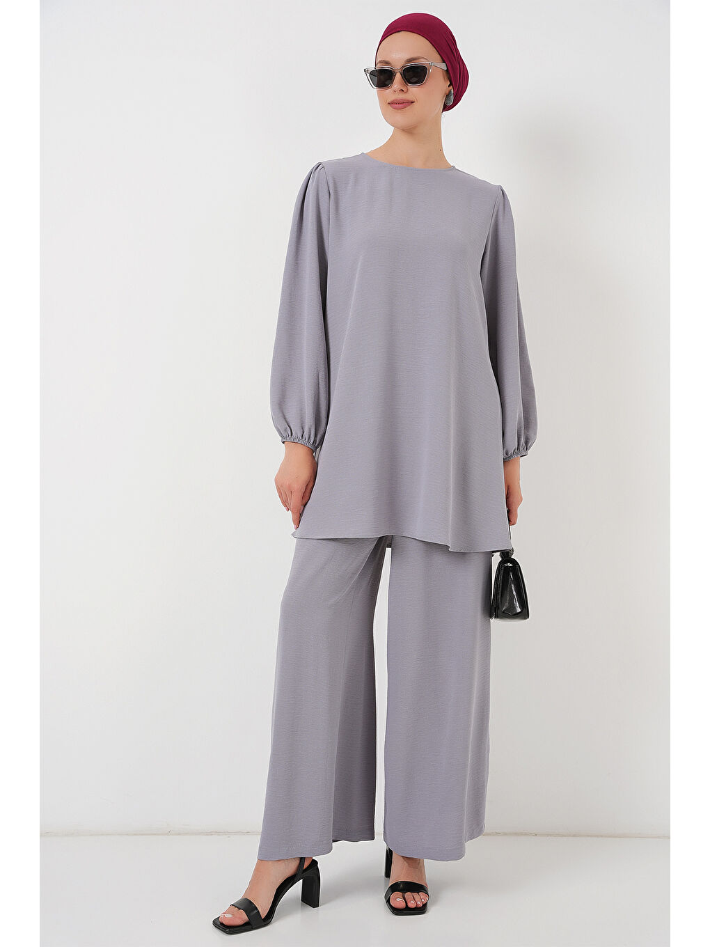 Ayrobin Tunik Pantolon Alt Üst Takım 6712 - Gri-3