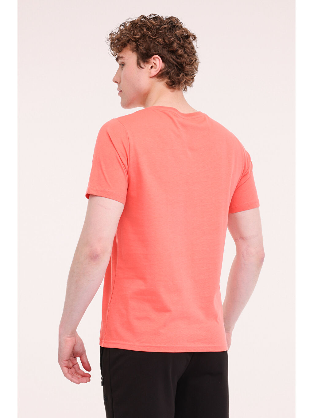 Kırmızı ML WOOD 11URB43-067 5PR Nar Çiçeği Erkek Kısa Kol T-Shirt-1