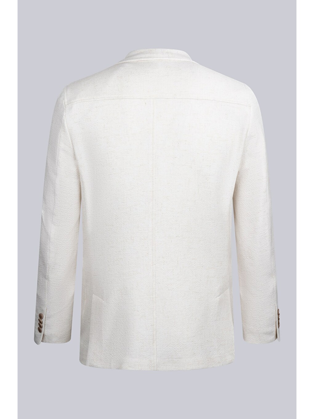 Bej Comfort Fit Mono Yaka Klasik Keten Ceket-1
