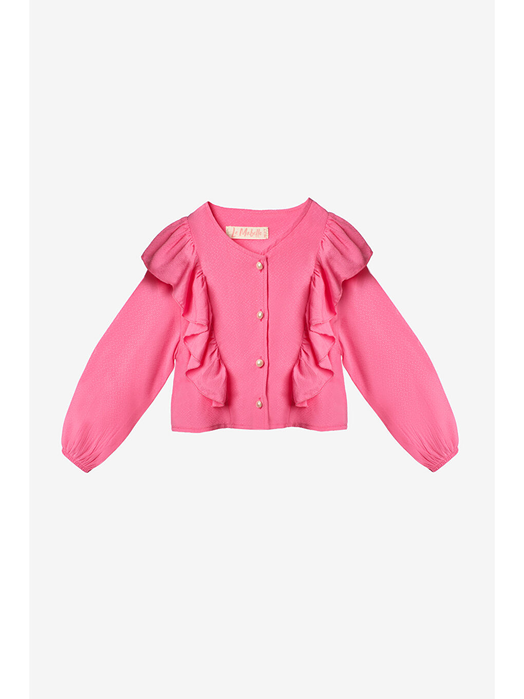 Pembe Fırfır Detaylı Kız Çocuk Gömlek Etek Takım - Desire-2