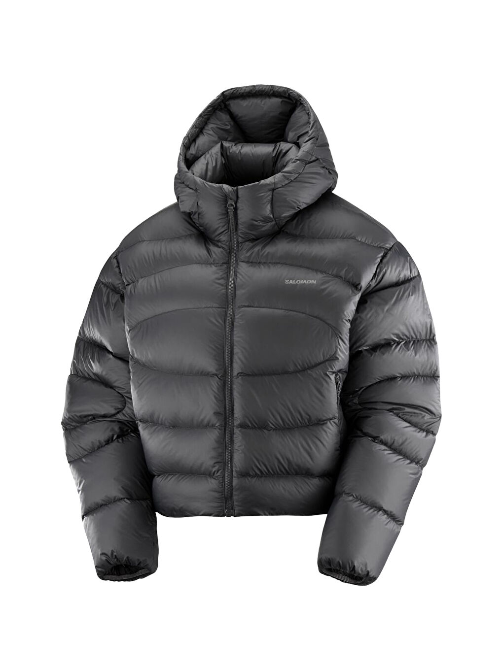 Outline Novelty Crop Down Kadın Siyah Outdoor Ceketi-1