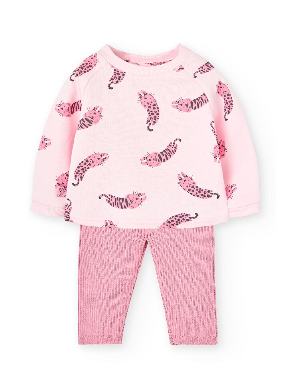 Pembe Kız Bebek 2Li Set Desenli