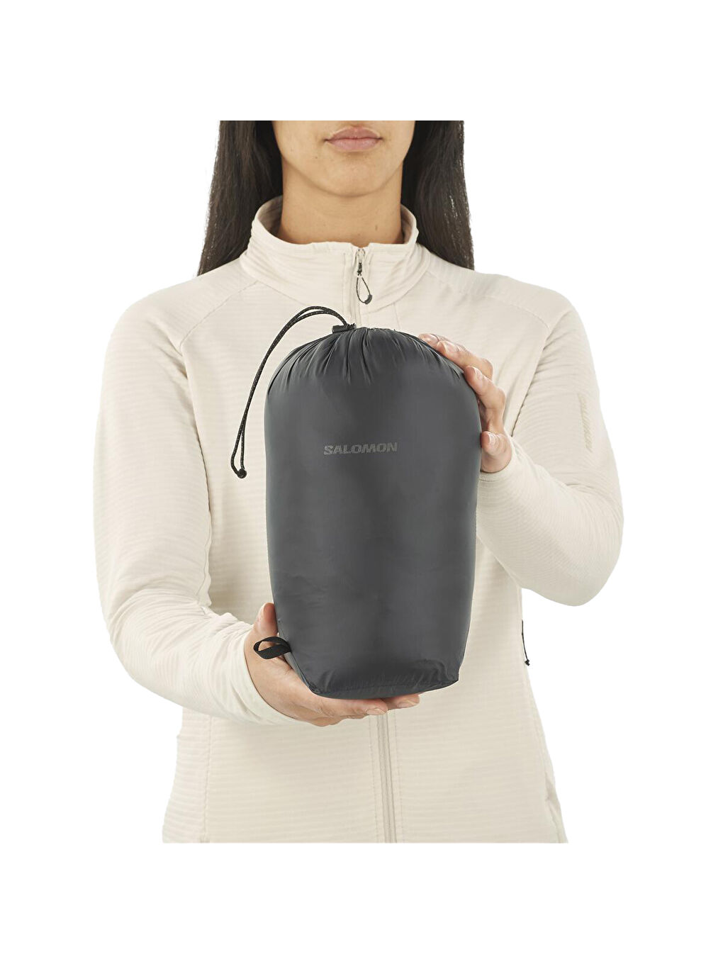 Outline Novelty Crop Down Kadın Siyah Outdoor Ceketi-2