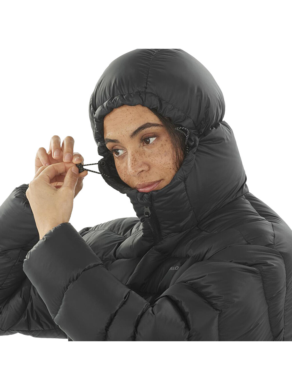 Outline Novelty Crop Down Kadın Siyah Outdoor Ceketi-3