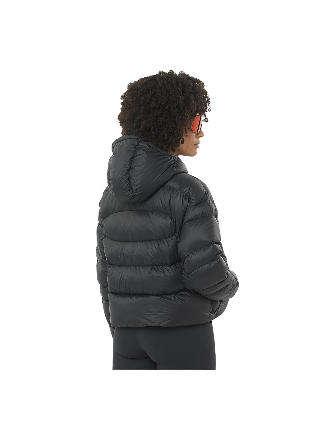 Outline Novelty Crop Down Kadın Siyah Outdoor Ceketi-6