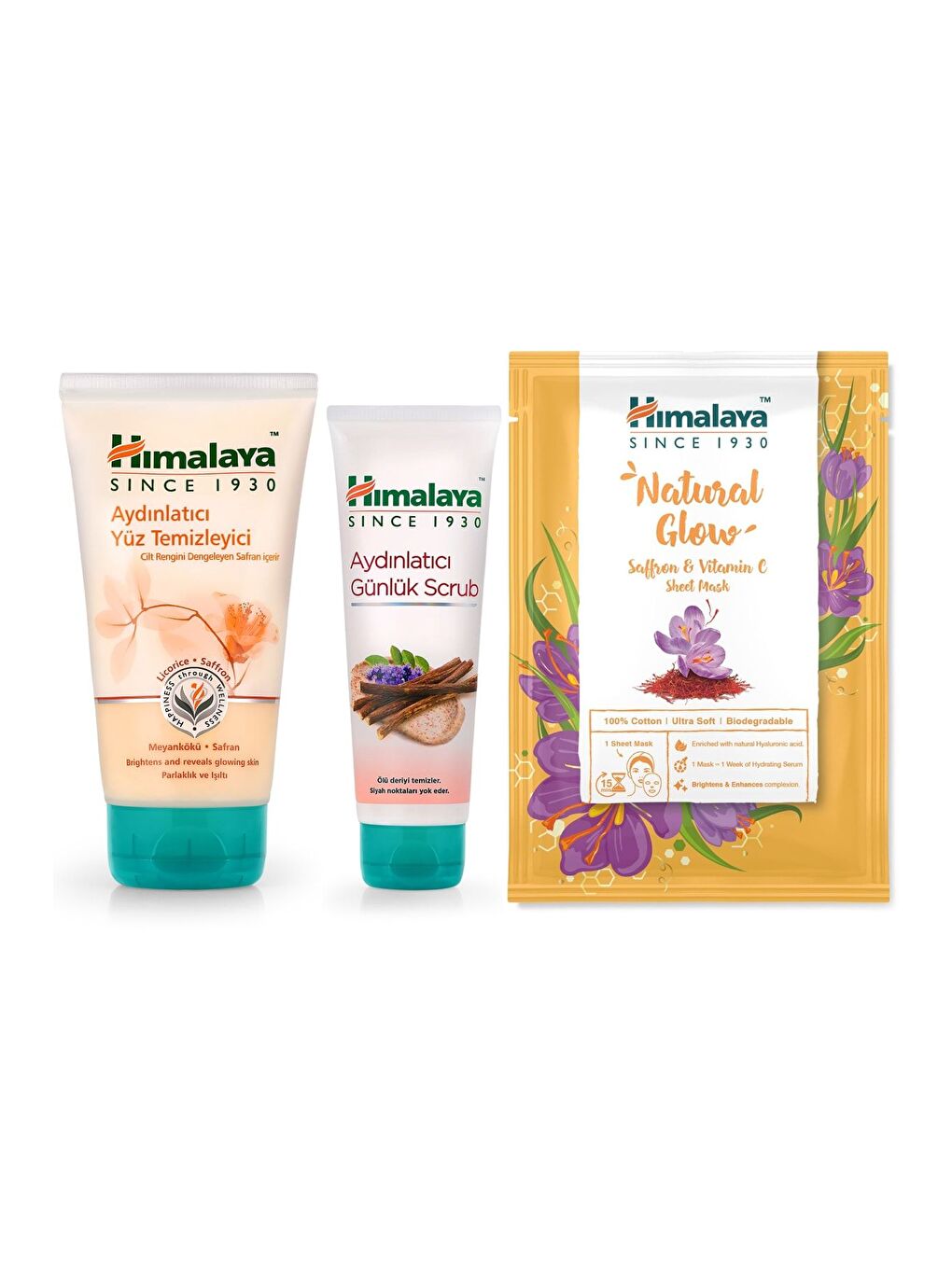 Himalaya Since 1930 Aydınlatıcı Yüz Temizleme Seti Safran, Meyankökü, Kayısı, C Vitamini, Parabensiz, Tüm Ciltler - 1