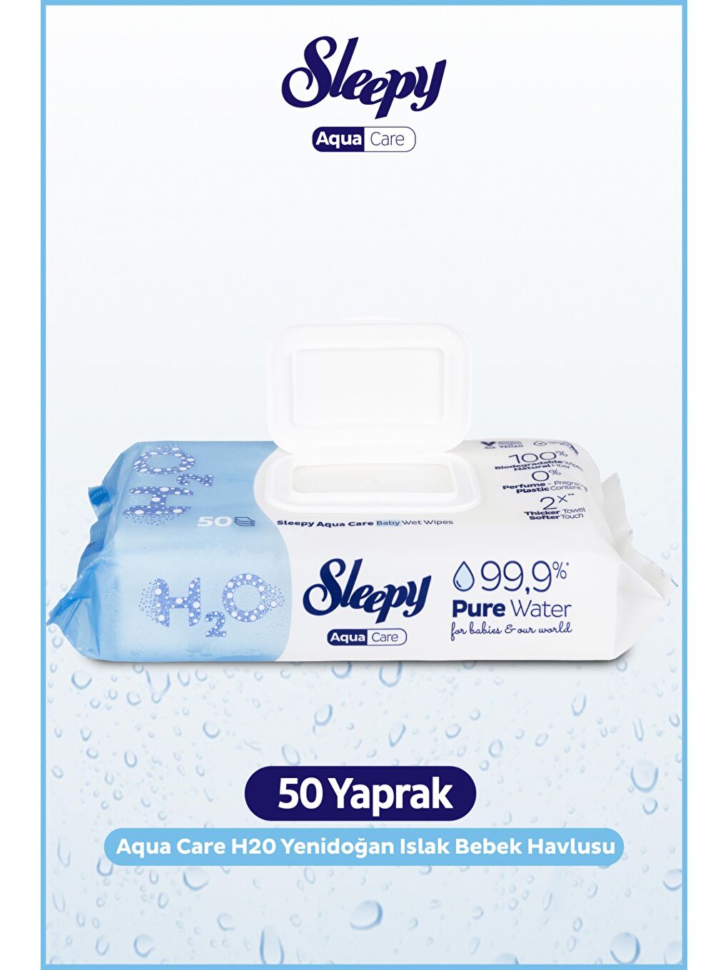 AquaCare H2O Yenidoğan Islak Bebek Havlusu 50