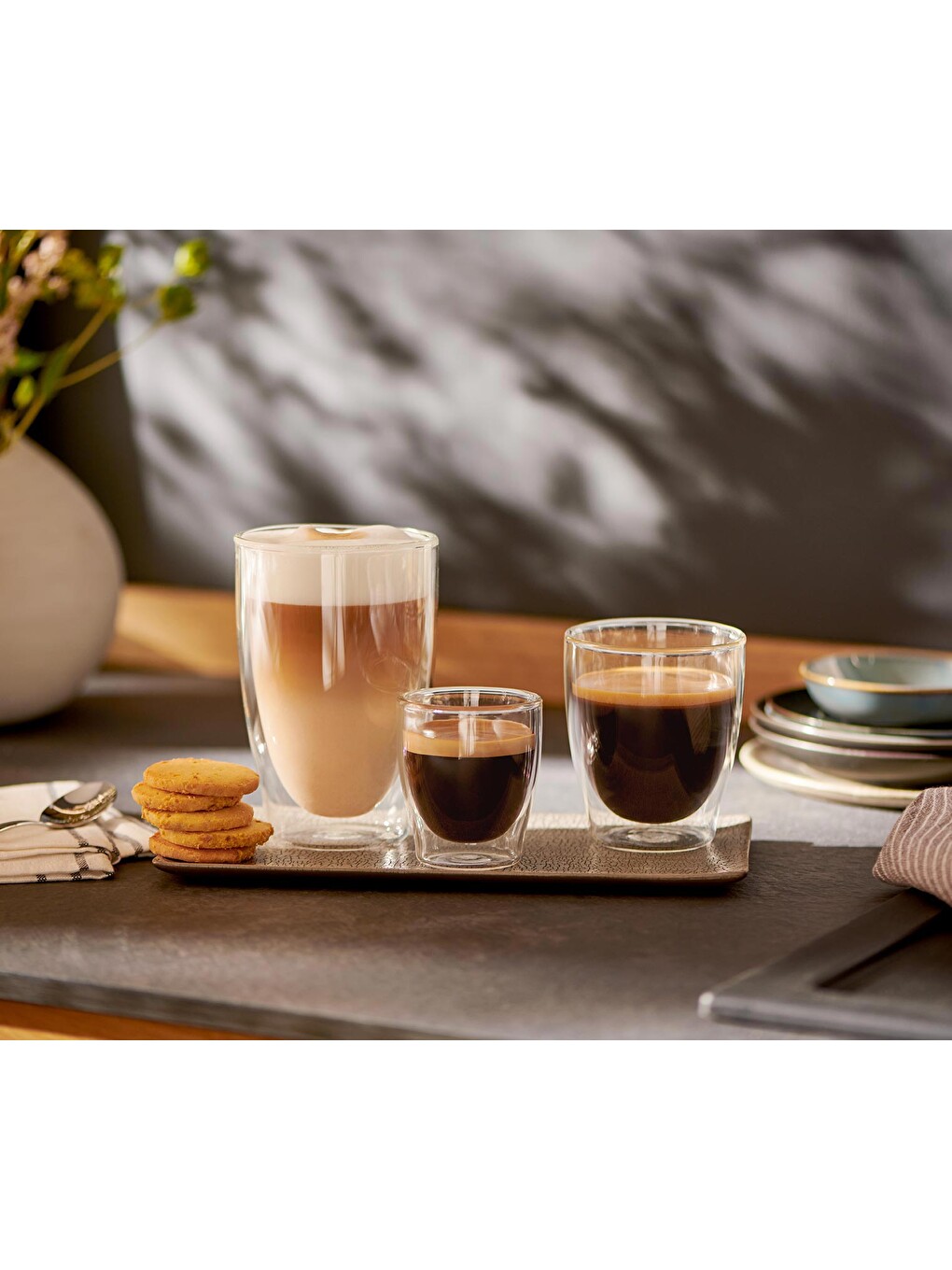 Renksiz Çift Cidarlı Cafe Crema Bardağı, 2'li-2