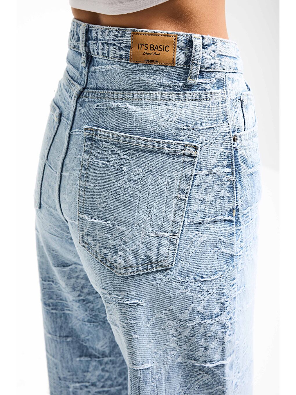 Mavi Kadın Ice Jean Rengi 4s6-3 Straight Fit Yüksek Bel Özel Kumaş Tasarım Denim Jean-1