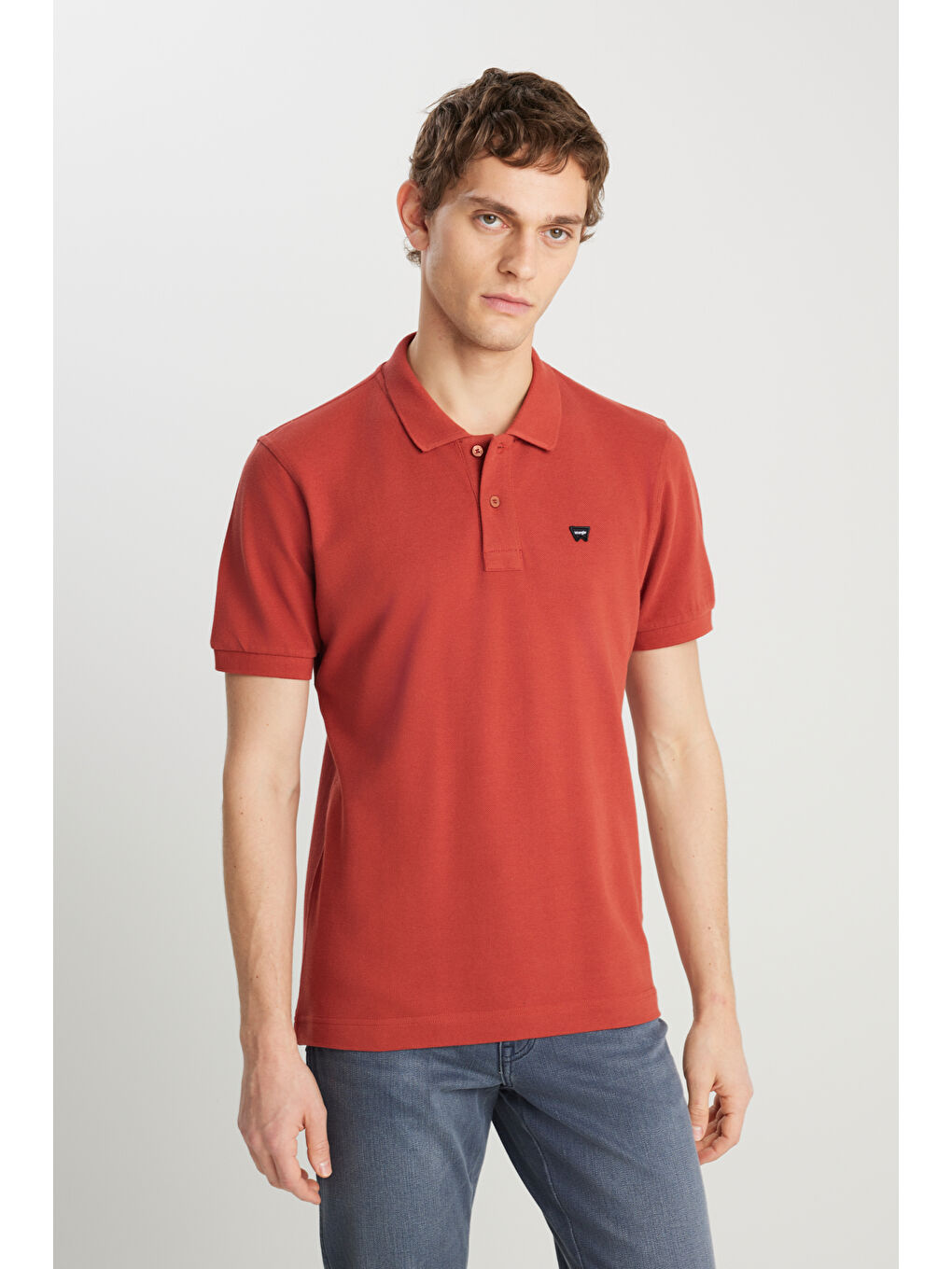 Bordo %100 Pamuk Regular Fit Normal Kesim Kiremit Rengi Polo Yaka Tişört-1