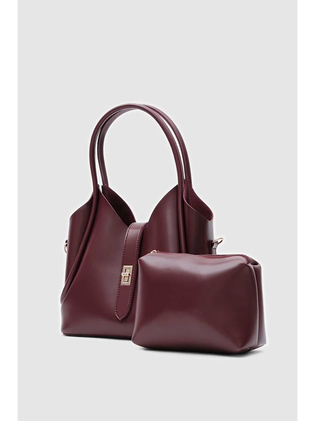 Cindy El Ve Çapraz Çanta Bordo-2