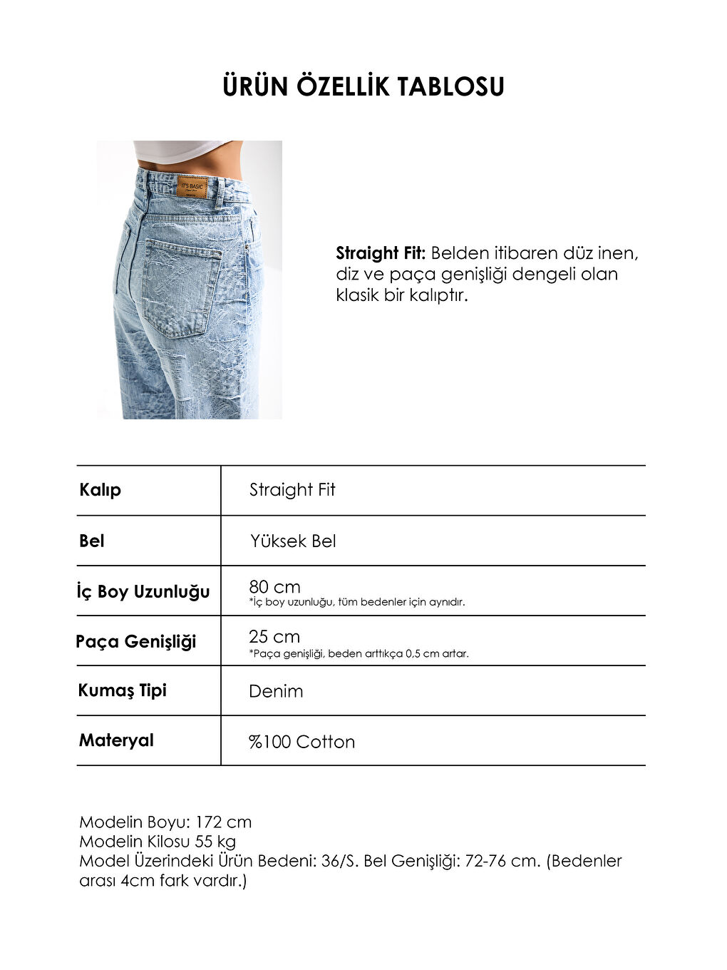 Mavi Kadın Ice Jean Rengi 4s6-3 Straight Fit Yüksek Bel Özel Kumaş Tasarım Denim Jean-3