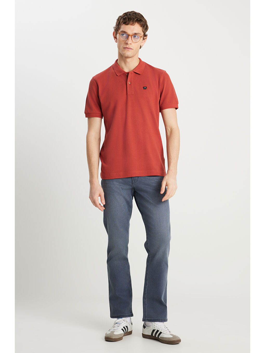 Bordo %100 Pamuk Regular Fit Normal Kesim Kiremit Rengi Polo Yaka Tişört-2