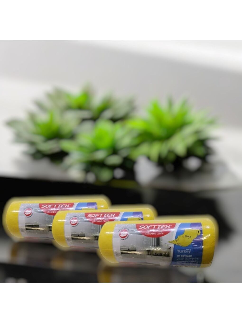 Softtex 15 Kesimli Sarı Kopar Kullan Rulo Temizlik Bezi 27x30 Cm 3'lü-3