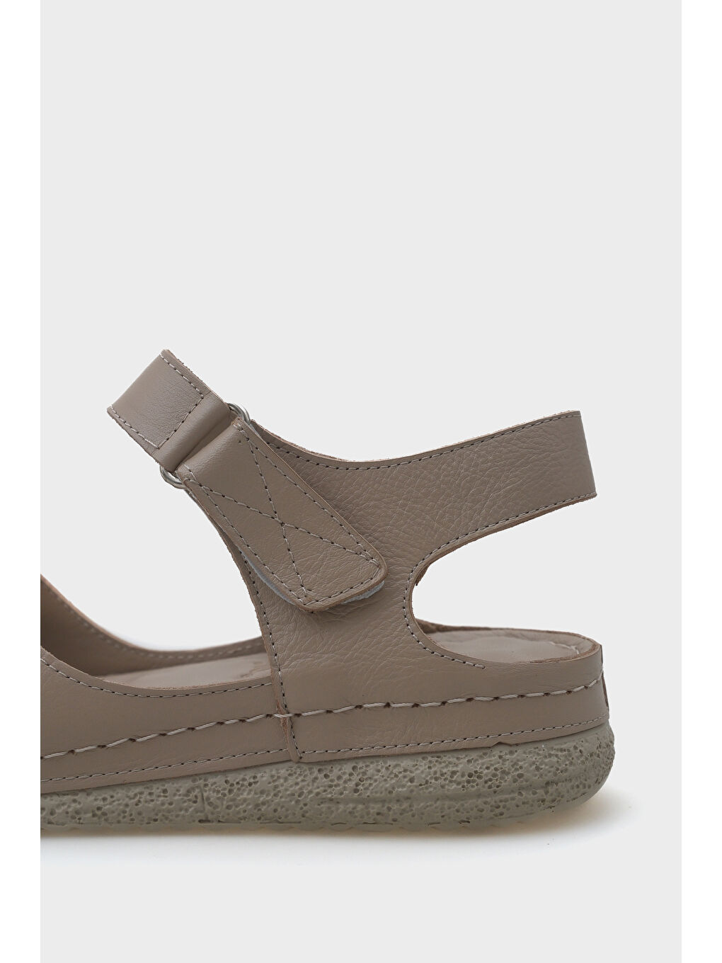 Bej Emily Deri Konfor Anatomik Kadın Sandalet-2