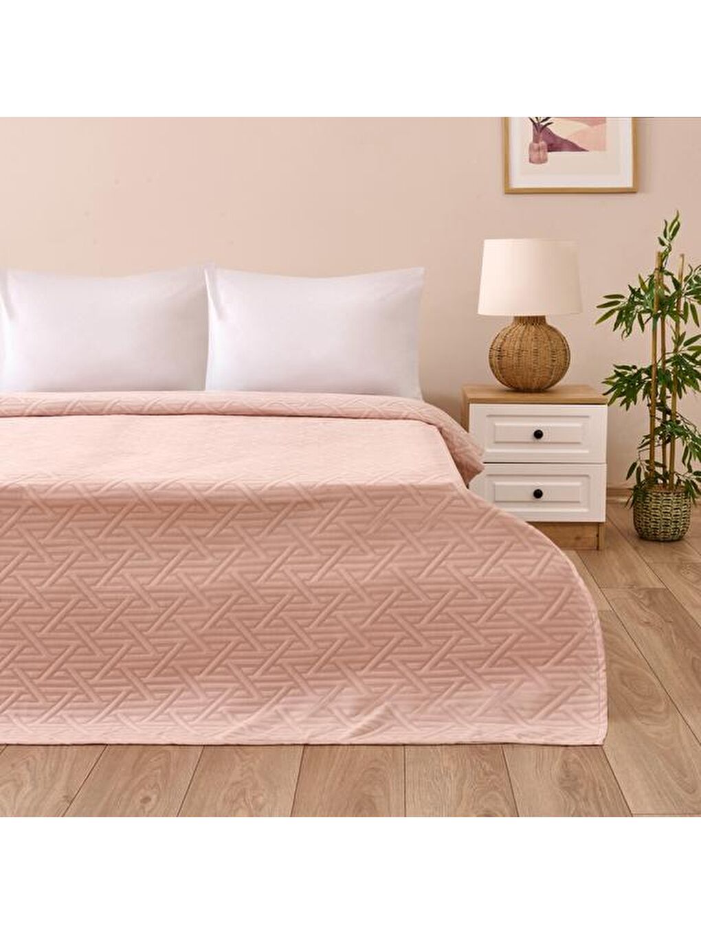 Soft Anka Tek Kişilik Yatak Örtüsü - Pembe - 180x240 cm