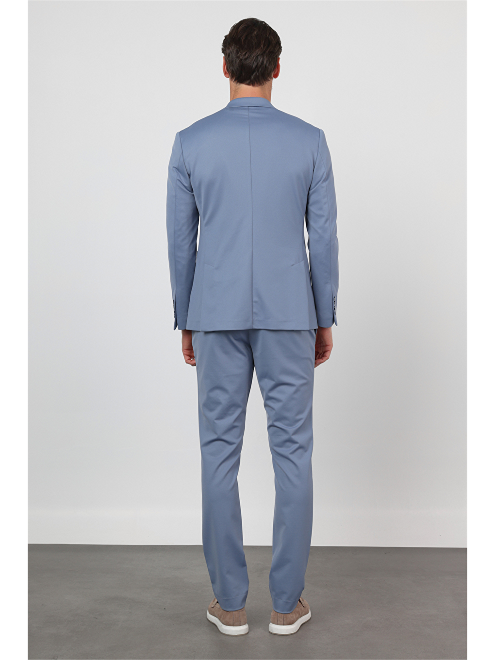 Mavi Kendinden Desenli Mono Yaka 6 Drop Slim Fit Takım Elbise 1001260165-7