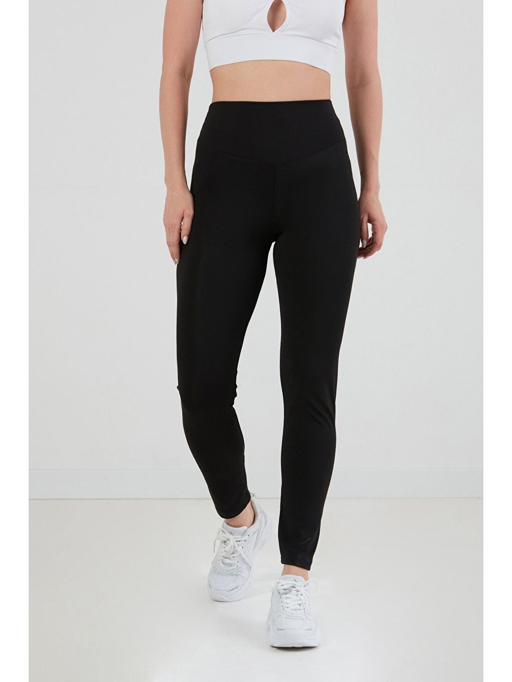 Siyah Büyük Beden Active Yazı Baskılı Tayt-1