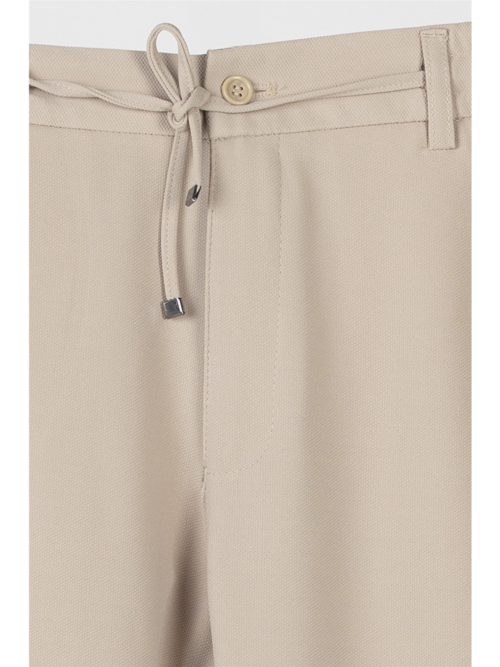 Erkek Bej Normal Kesim Regular Fit Pamuklu Armürlü Bel Lastikli Jogger Pantolon-4