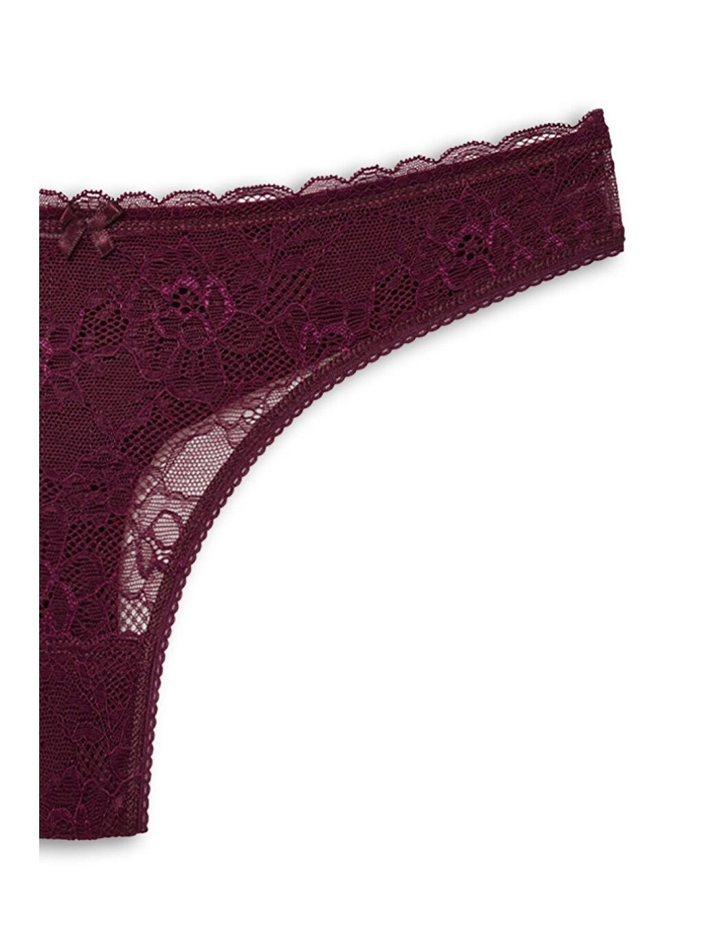 Lacivert Pamuklu Önü Dantel Arkası Çift Kat Dikişsiz Tanga Kadın Külot 3'lü-7