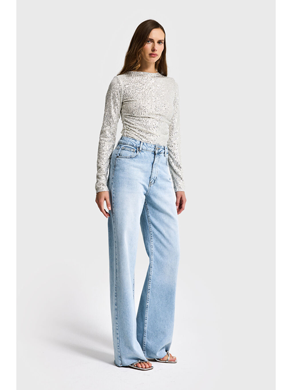 Mavi Kadın Ice 4s6-3 Straight Fit Yüksek Bel Elastan Kumaş Paça Dikişsiz Denim Jean-5