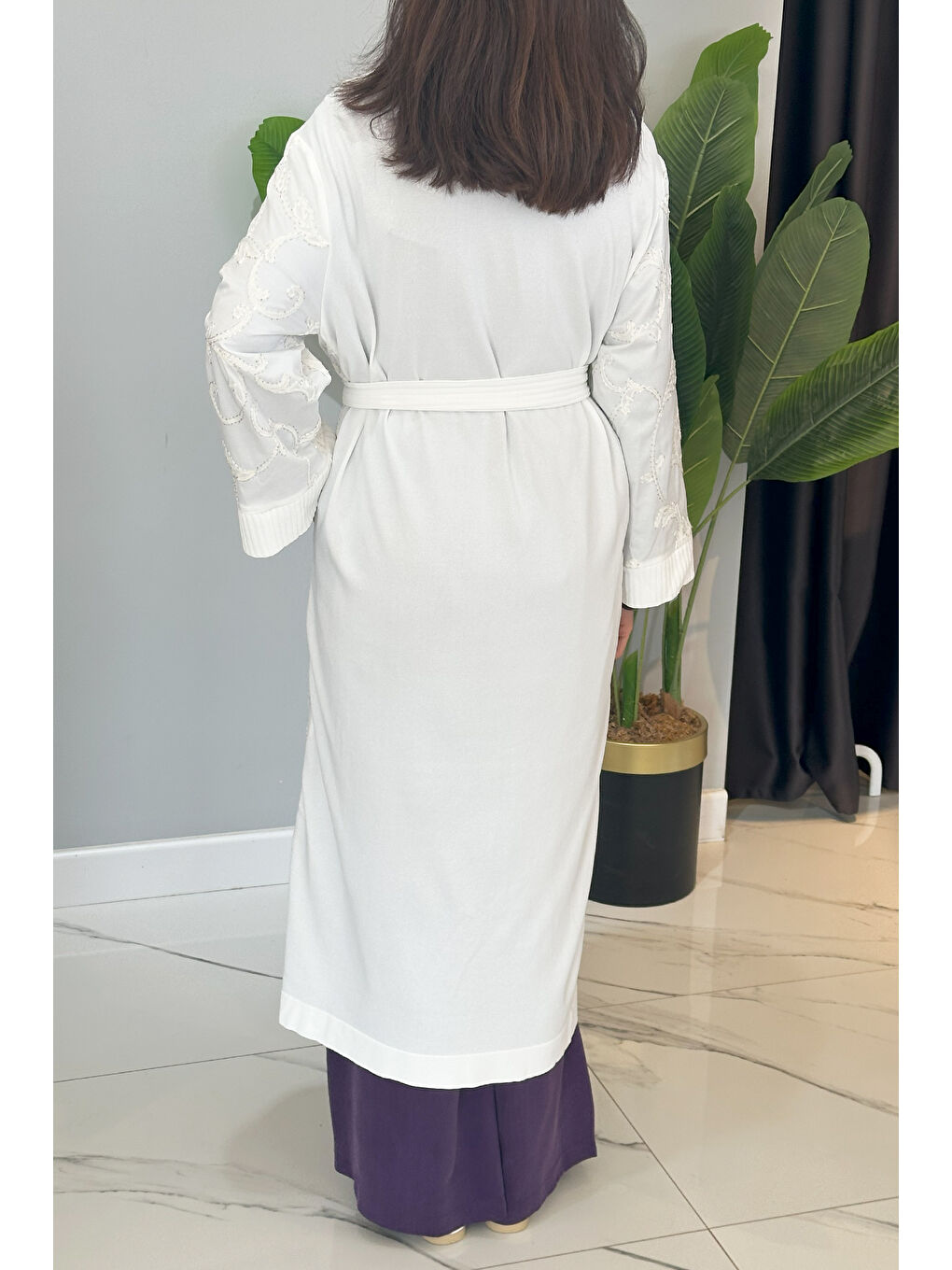 İşleme Detay Kap Ceket 6041 Ekru-3