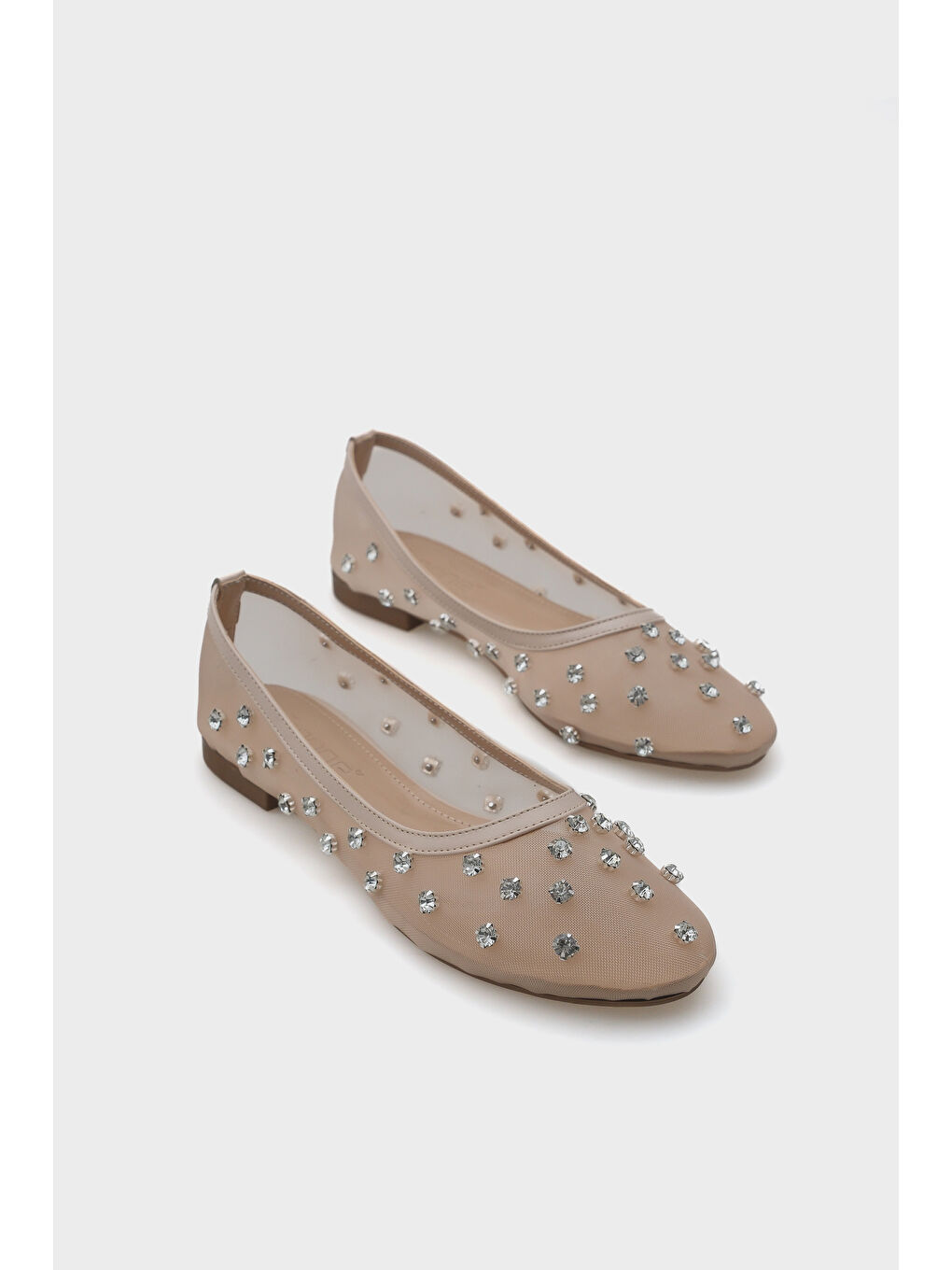 Bej Aura Taşlı File Kadın Babet-1