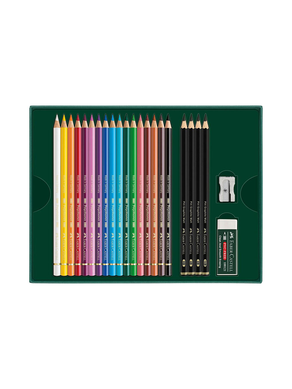 Polychromos & Pitt Graphite Matt 23'lü Hediye Seti, Parlak ve Canlı Renkler-1