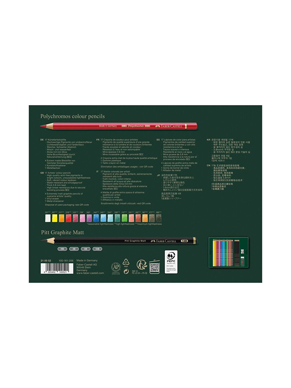 Polychromos & Pitt Graphite Matt 23'lü Hediye Seti, Parlak ve Canlı Renkler-2