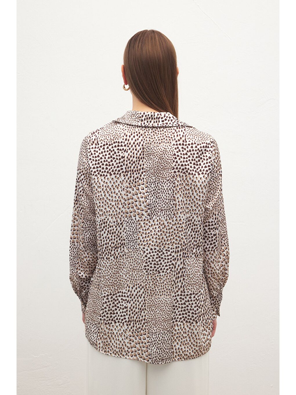 Kahverengi Desenli Klasik Gömlek - Kahve-7