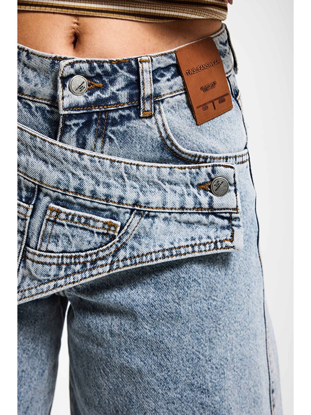 Mavi Kadın T.Kot Rengi Palazzo Fit Çift Kemer Detaylı Özel Tasarım Denim Jean-2