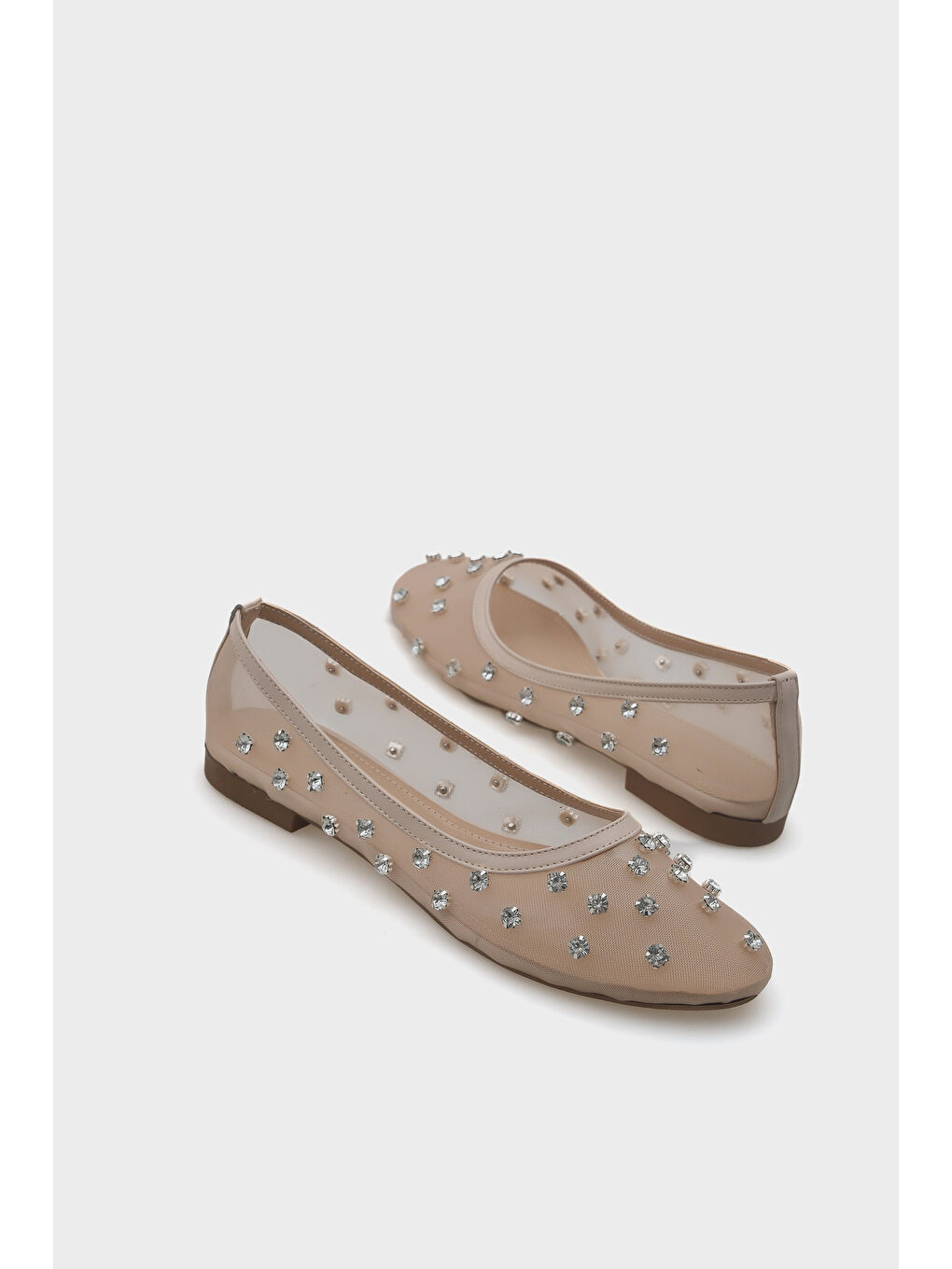 Bej Aura Taşlı File Kadın Babet-3